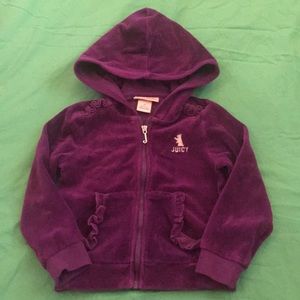 Girls Juicy Couture Purple Velour Hoody 3T